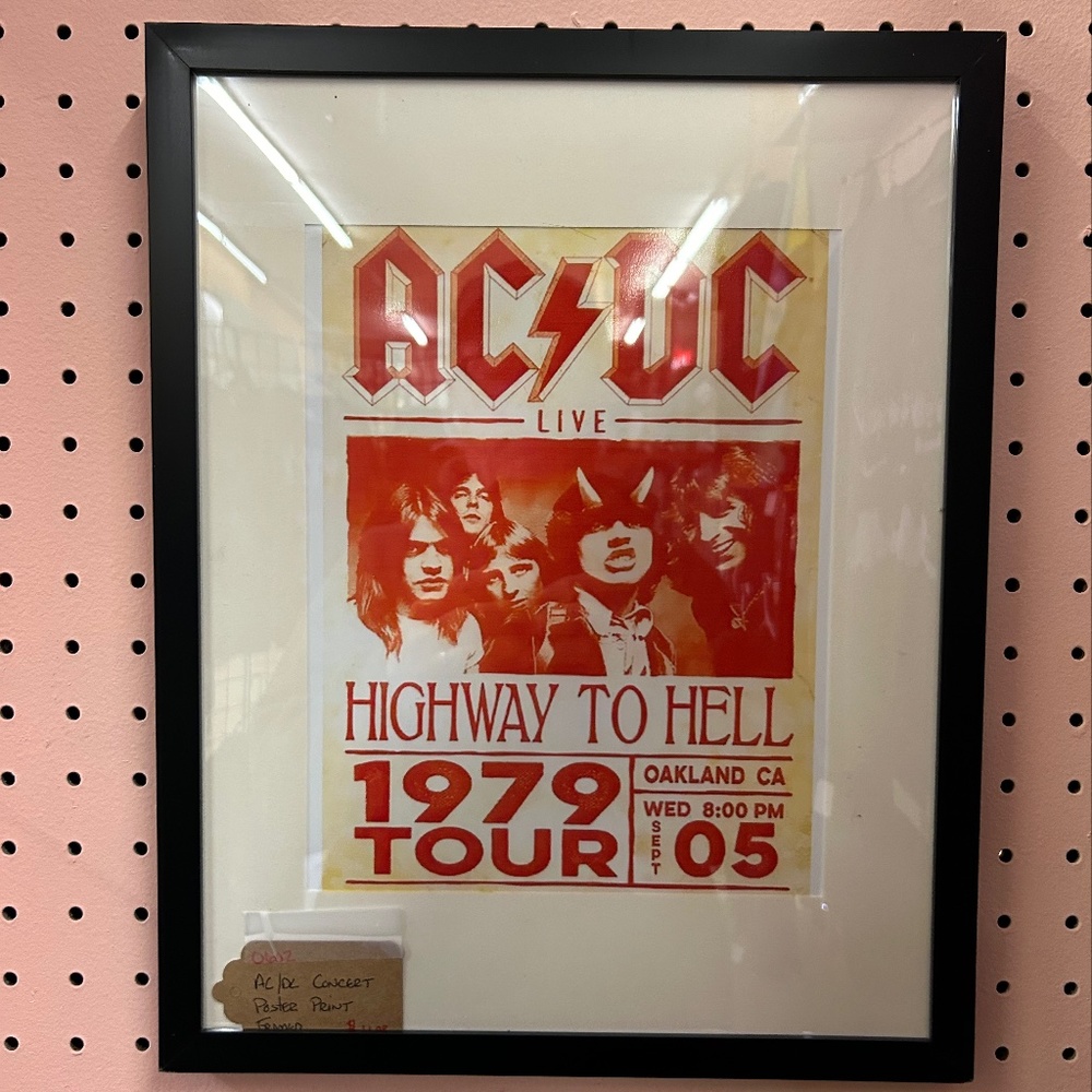 Framed Retro Concert Poster Print NWOT